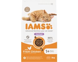 Iams Cat Adult Hairball Kip - Kattenvoer - 3 kg