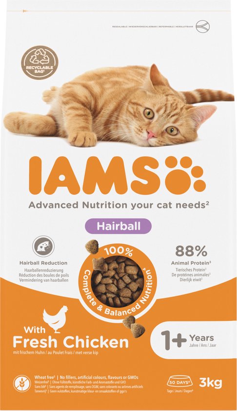 IAMS Kat Adult Hairball Control Kip - 3 kg
