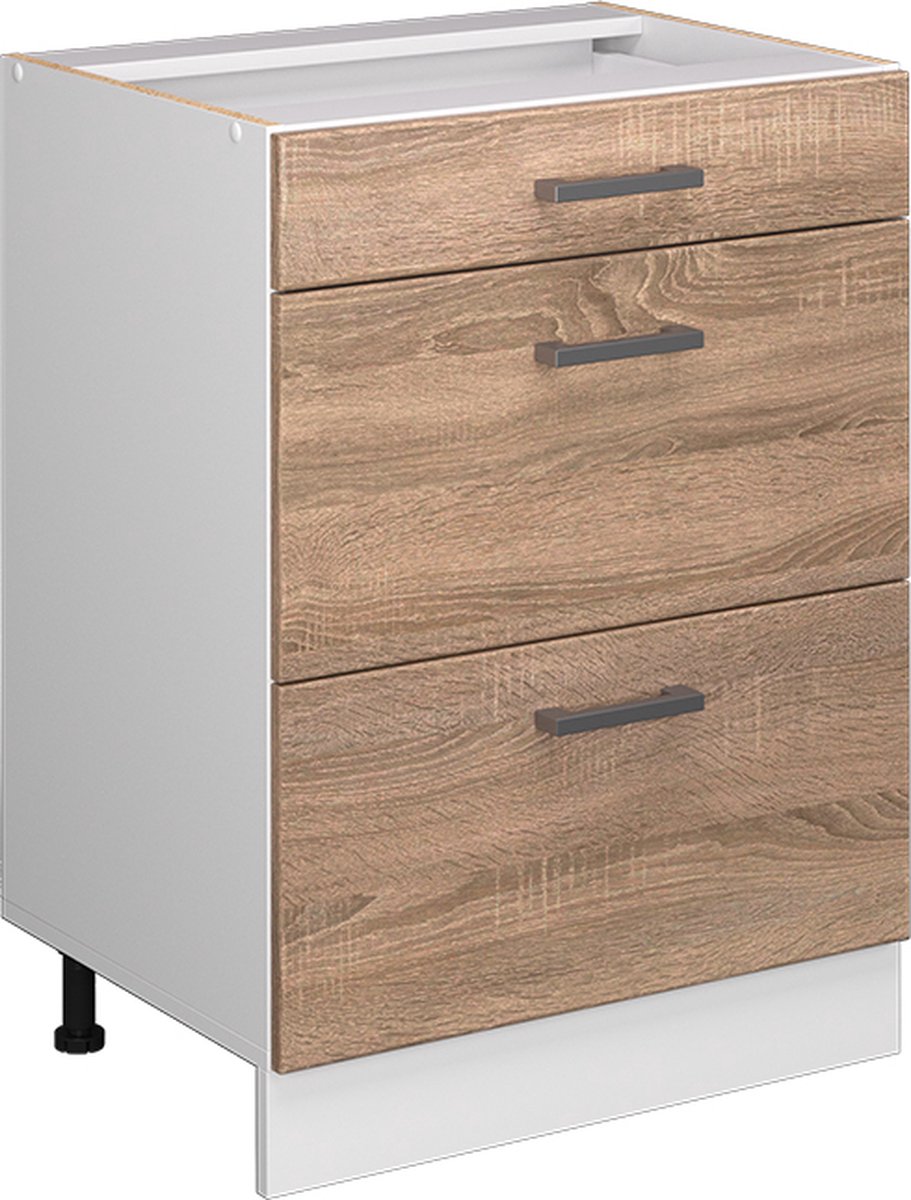 Vicco R-Line Universele onderkast – 60 cm met laden, zonder werkblad Sonoma