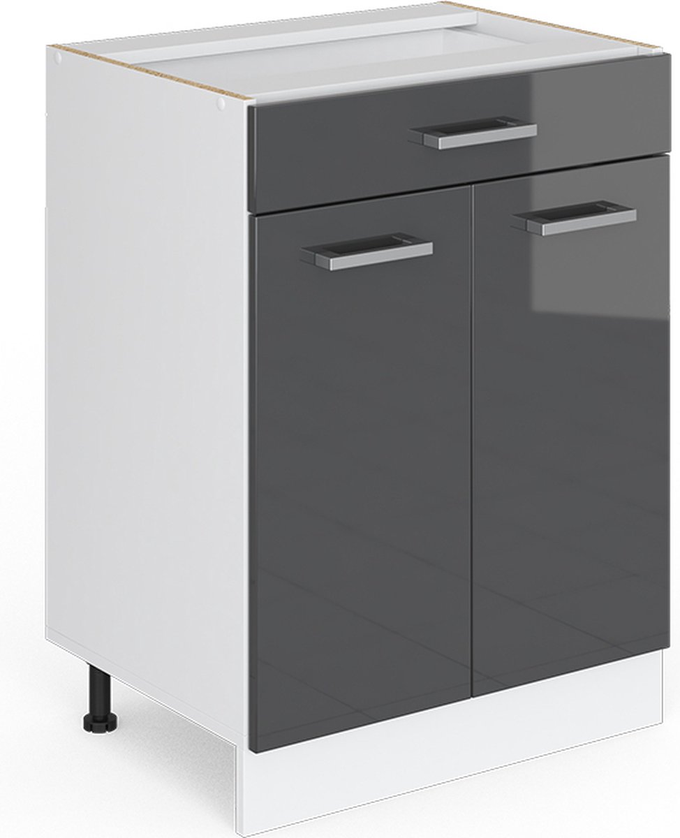 Vicco R-Line Universele onderkast – 60 cm met laden, zonder werkblad Antraciet Hoogglans