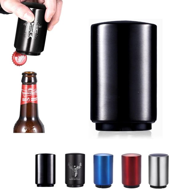 Foto: Kurkentrekker automatische bier flesopeners roestvrij staal grappige keuken gadgets bier accessoires pasen geschenken voor hem