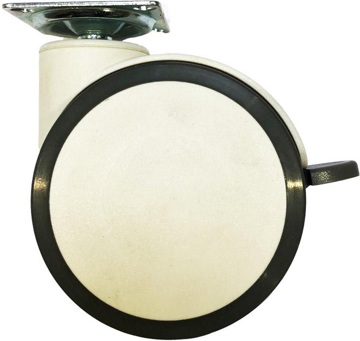 Meubelwiel wit rond Ø 10 cm en hoogte 12,5 cm van massief kunststof - Set van 4 stuks