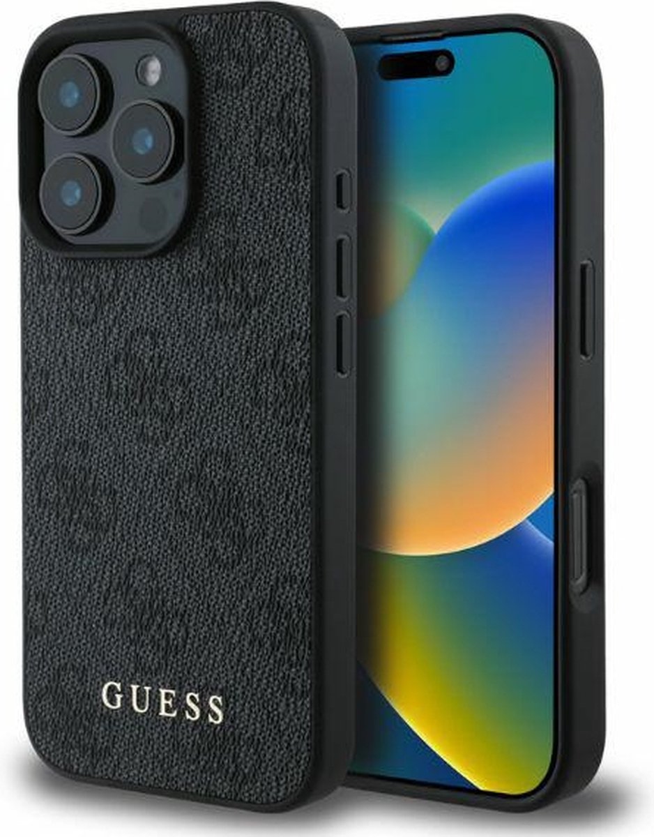 Guess GUHCP16LG4GFGR iPhone 16 Pro 6,3" zwart/zwart hardcase 4G Classic