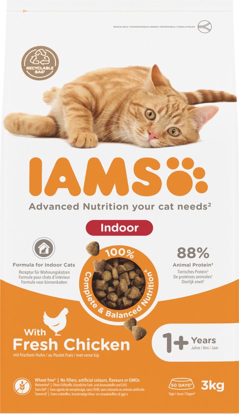 IAMS Adult Indoor kattenvoer 3 kg - Merken