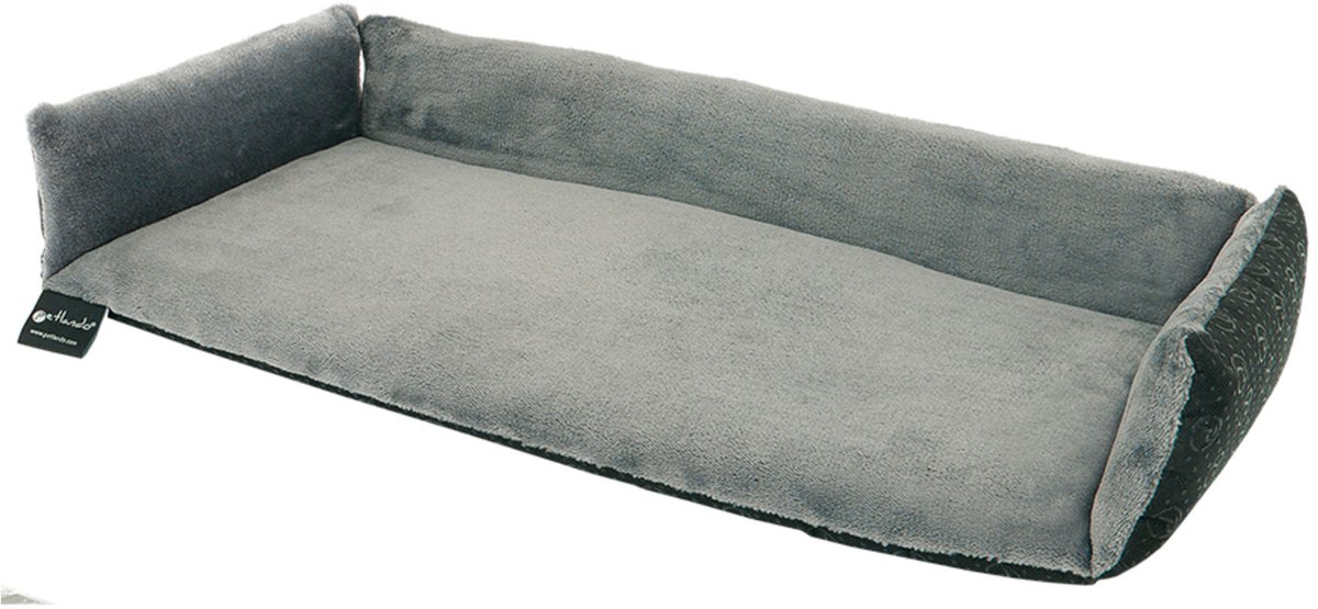 Bol.com Petlando Vensterbank kussen met rand - kattenkussen - kleur stone (grijs) - 58x25 cm aanbieding