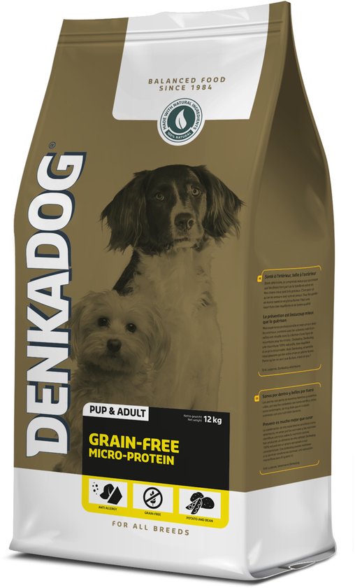Denkadog Grain-Free Micro-Protein Vis&Tuinbonen&Bataat - Hondenvoer - 12 kg