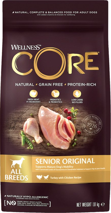 Wellness Core Grain Free Dog Senior Original Kalkoen&Kip