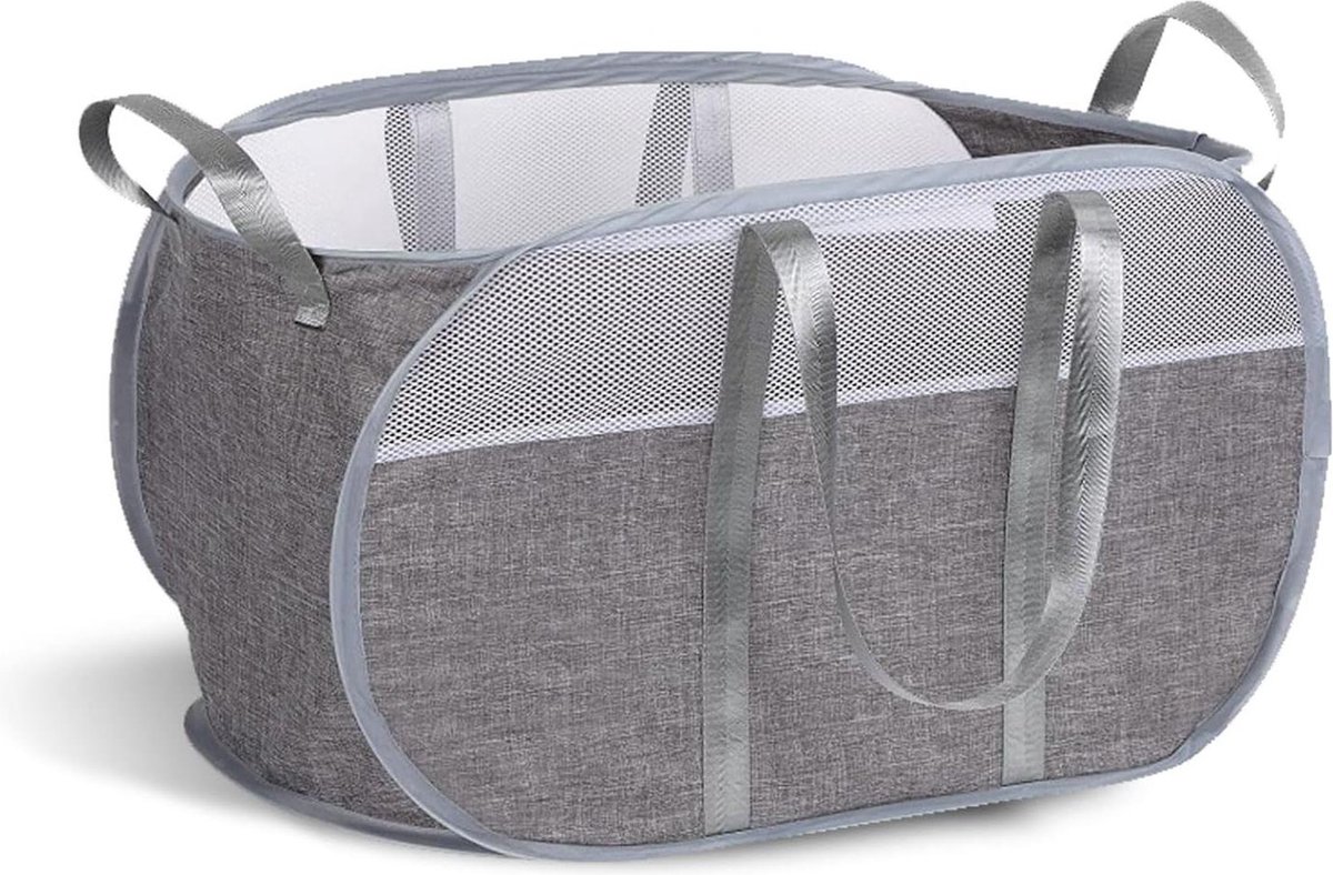 Goedkoopste Wasmand 65 liter met 4 handgrepen - Opvouwbaar en grote capaciteit - Mesh design - Wasverzamelbox
