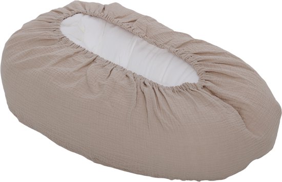 Snoozzz Relax hoes voor voedingskussen - maakt van je voedingskussen een babynestje - 100% katoen - Sand van Snoozzz — afbeelding 3