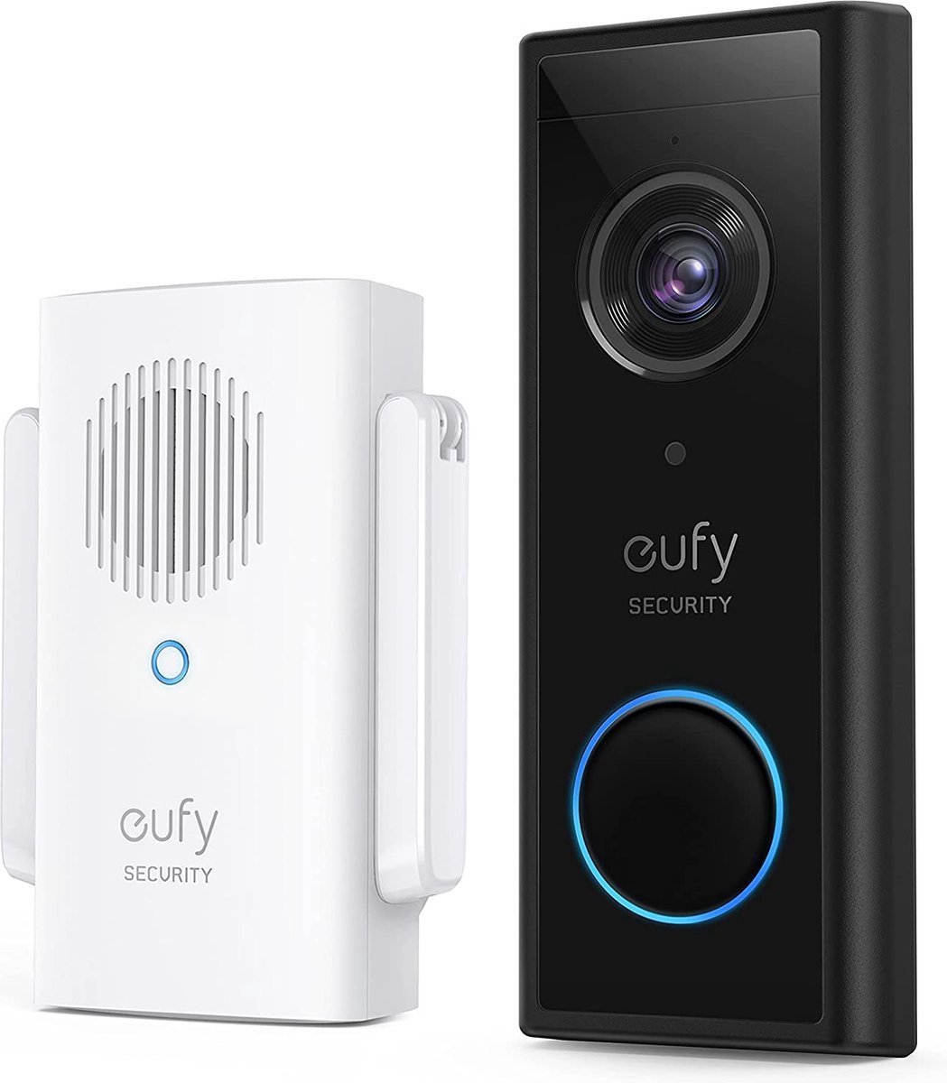 eufy Security 2K HD Draadloze videodeurbel set- Accu - geen