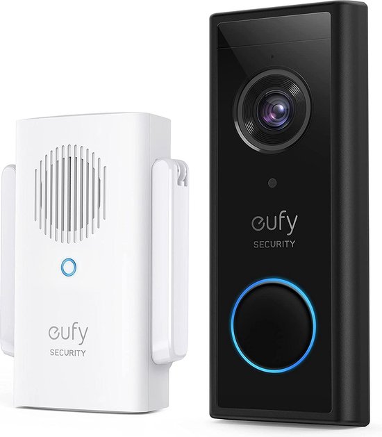 eufy Security 2K HD Draadloze videodeurbel set- Accu - geen