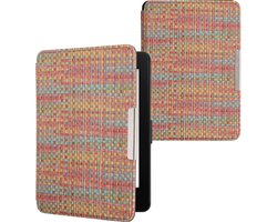kwmobile ereader hoesje geschikt voor Amazon Kindle Paperwhite - Case met magnetische sluiting - Hoes voor e-reader in geel / rood / groen - Kleurrijk weefpatroon design