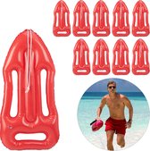 Relaxdays 10x Reddingsplank - opblaasbaar - reddingsboei - zwembad speelgoed - rood