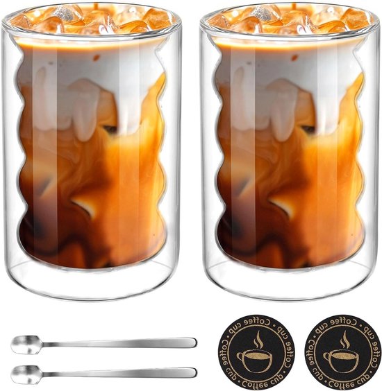 Luxe Latte Macchiato Glazen - Theeglazen 350 ML - Set van 6 - Prime