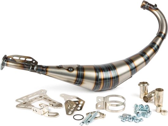 Uitlaat Stage6 streetrace onderlangs Derbi Senda / Minarelli AM6 oranje ...