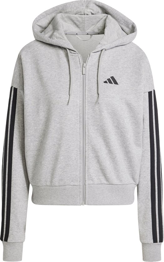 adidas Sportswear Veste à capuche entièrement zippée French terry 3 bandes Essentials - Femmes - Gris - 2XS