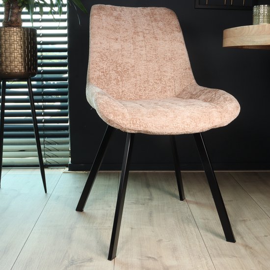 Chaise de salle à manger Susta chaise de salle à manger en chenille taupe