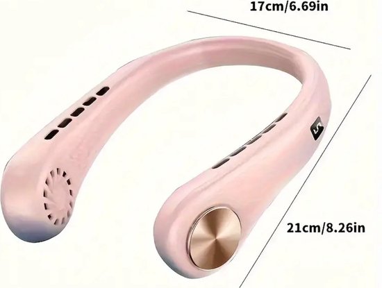 Ventilateur de cou Bovista - Ventilateur portable pour le visage - Ventilateur de cou - Avec Refroidissement - Cou - Tête - Rose - Cou