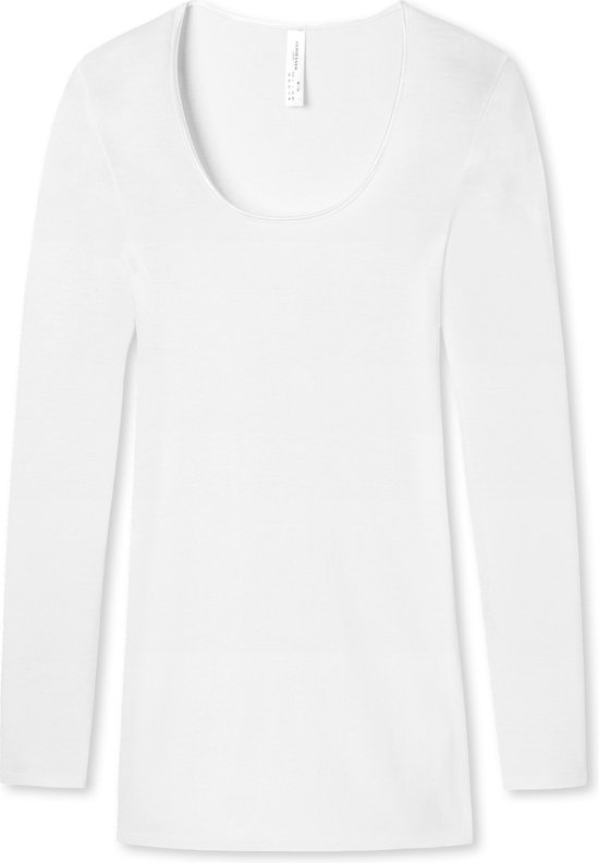 Foto: Schiesser luxury longsleeve dames ondershirt wit maat 48