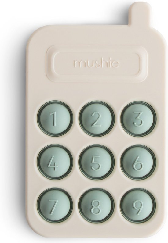 Mushie Bijtspeeltje Silicone Phone Press Toy Cambridge Blue Pop It