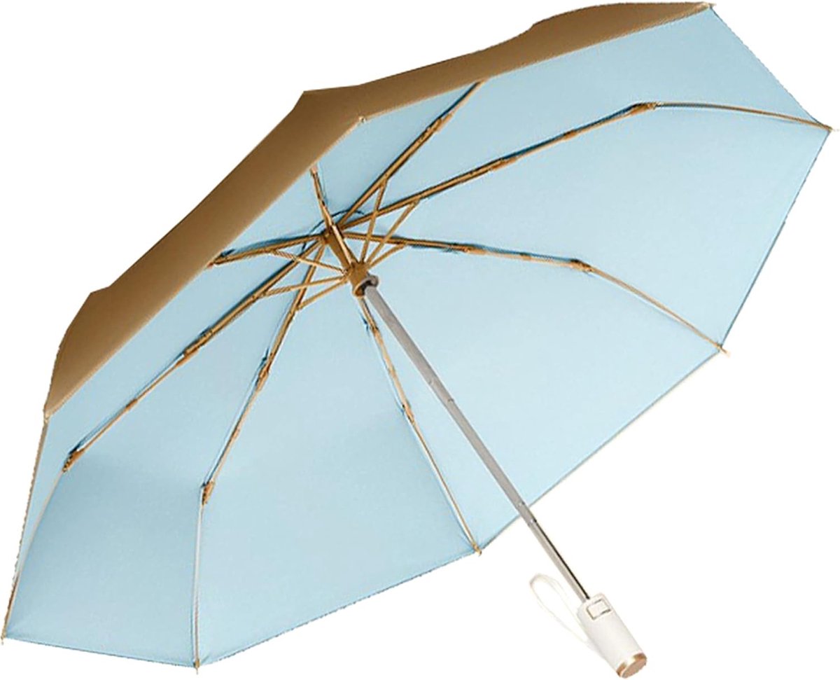 Riokem ® Paraplu Zakparaplu Diameter 100 cm met Open naar Automatisch Ergonomisch Handvatontwerp, Gouden Coating tegen Vochtschade, UV-bescherming, voor Mannen/Vrouwen/Meisjes