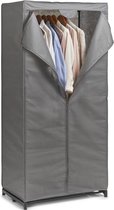 Mobiele opvouwbare kledingkast - met grijze hoes - 75 x 50 x 160 cm - bijzet kast - camping
