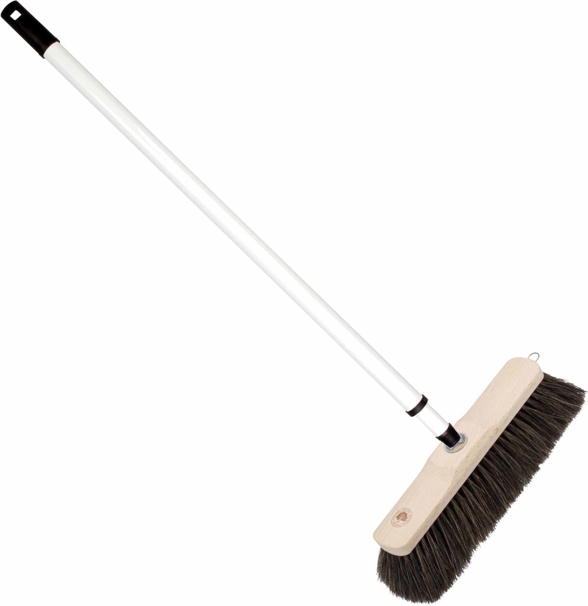 Goedkoopste Houten binnenbezem 28 cm inclusief metalen telescoopsteel wit 80 - 130 cm - Zachte kamerbezems