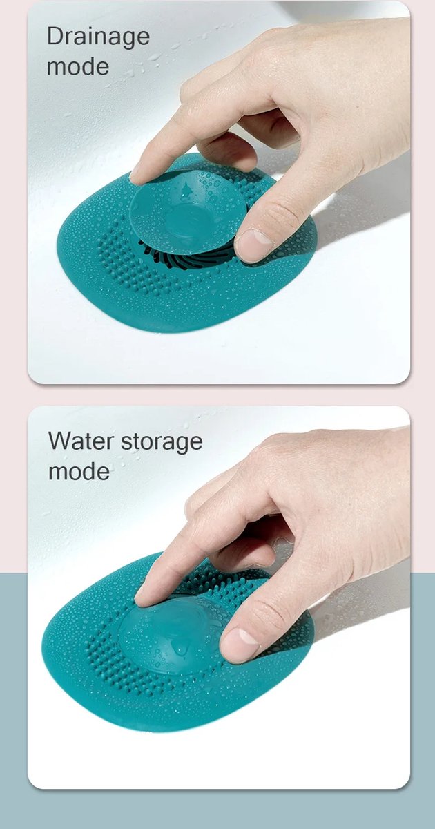 Goedkoopste Gootsteenfilter - afvoerfilter - afvoerstop - afvoerplug - afvoerputje - gootsteen zeef - bad en douche - haarvanger - badkamer accessoires - met zuignappen - rubber - blauw - IXEN