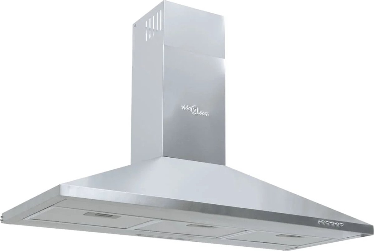 Afzuigkap - 90 cm -Onderbouw - Afzuigkappen - Met koolstoffilter - Schuin - Zilver