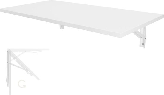 Table Murale Pliante 80x40 Cm Blanc – Bureau Cuisine Salle à Manger Gain De Place