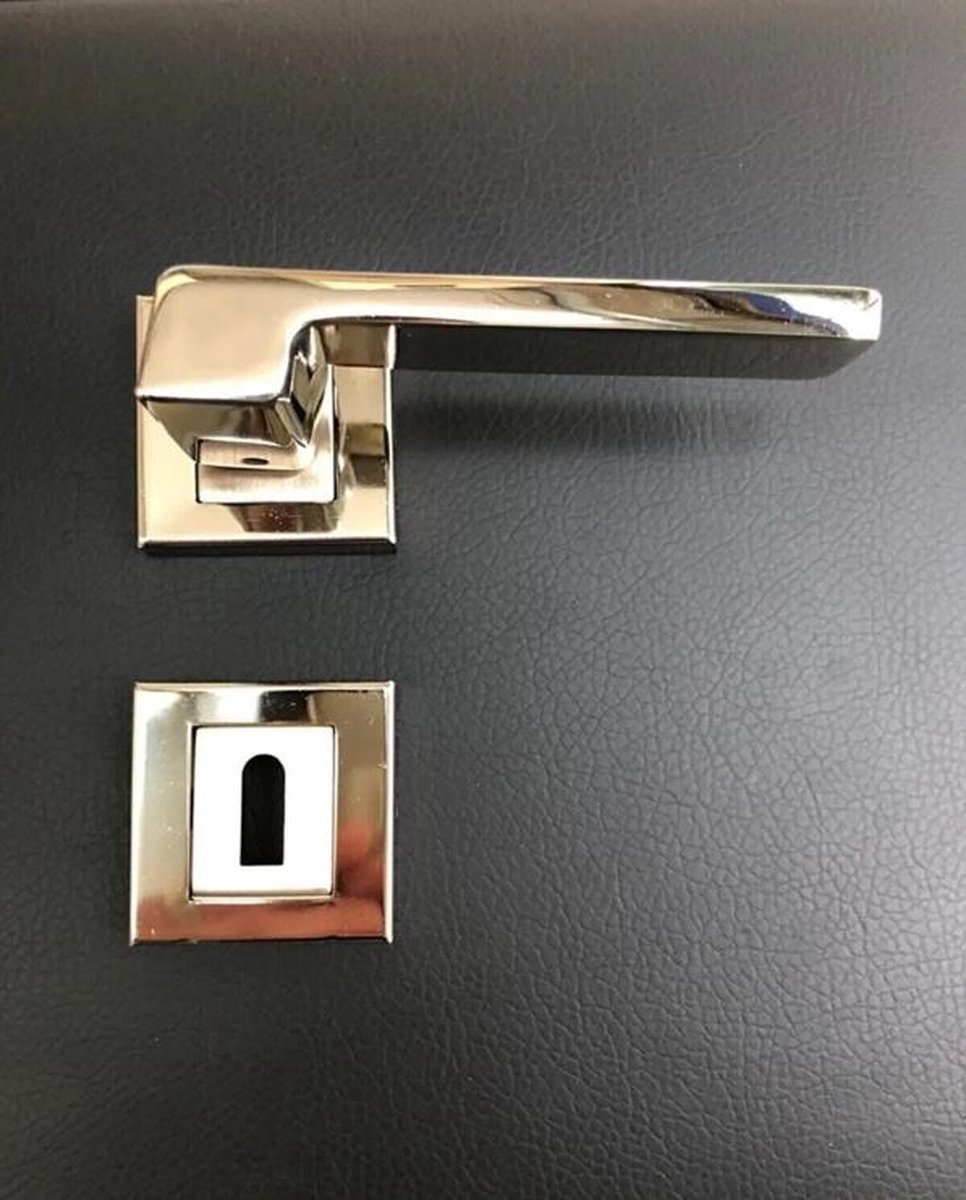 Deurkruk Zilver - Deurkrukset Binnendeur Set - Kruk Blok - Deurkruk voor binnen -Set inclusief montagemateriaal- Nickelkleurig