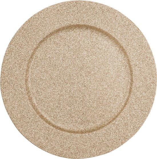Assiettes décoratives, assiette de présentation ronde paillettes OR 33 cm lot de 1