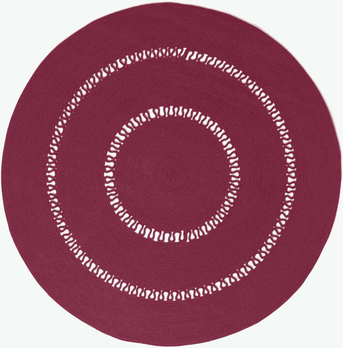 Homescapes Gevlochten Rond Gehaakt Vloerkleed Paars/Pruim, 120 cm