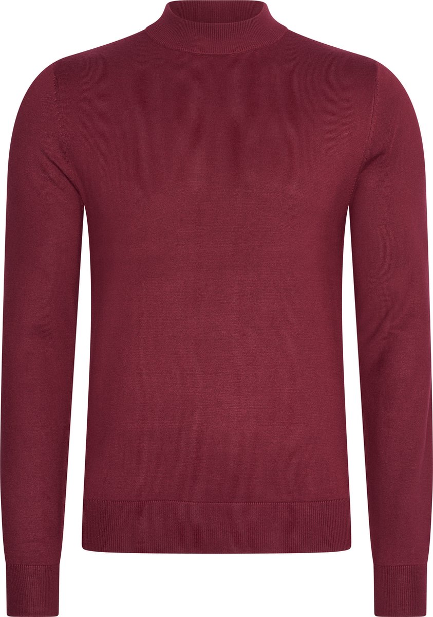 Mario Russo Turtle Neck - Trui Heren - Sweater Heren - Coltrui Heren - Bordeaux - L