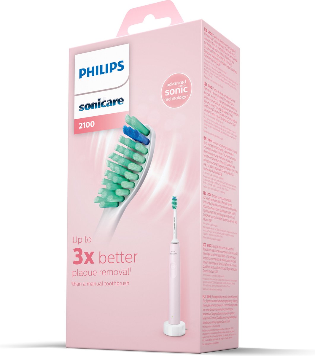 Afbeelding 2 van Philips Sonicare 2100 Series - Elektrische Tandenborstel - Roze - HX3651/11