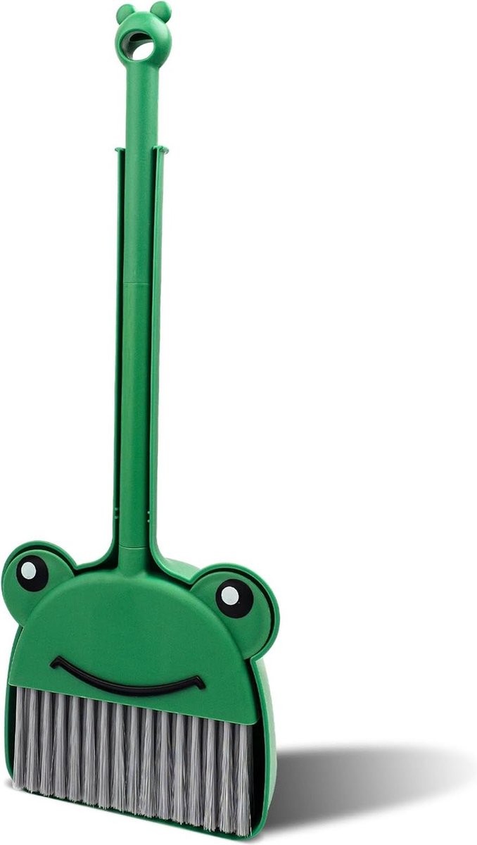 Bezem stofzuigerset voor kinderen - Mini-reinigingsset groene kikker