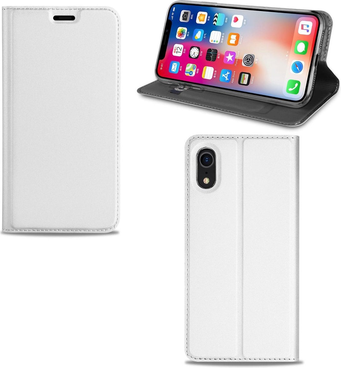 Apple iPhone Xr Hoesje Wit met Pashouder