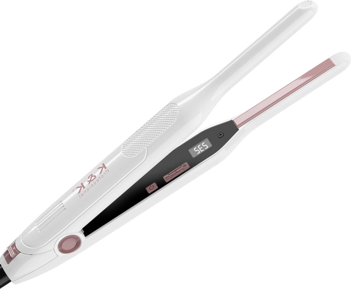 Stijltang Mini Voor Kort Haar Glad en Krullend Instelbare Temperatuur 50 ℃ 230 ℃ Keramiek Kleine Reizen Dubbele Spanning