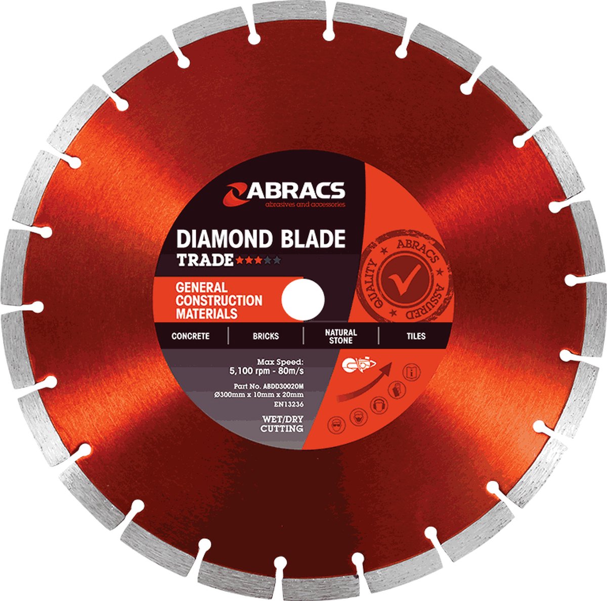 Abracs Diamant Zaagblad GCM Trade 300 x 10 x 20mm Trade