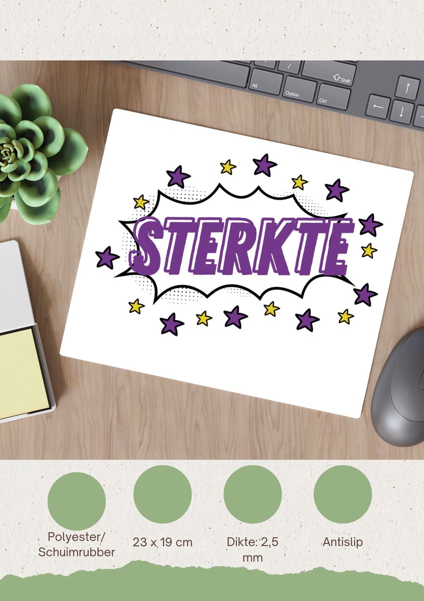 Akyol - sterkte Muismat - Beterschap - motivatie - beterschap cadeau - kado - moeilijke tijd - 23 bij 19 cm