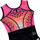 Sparkle&Dream Turnpakje Zara Roze/Zalm - Maat AXS 146/152 - Gympakje voor Turnen, Acro, Trampoline en Gymnastiek