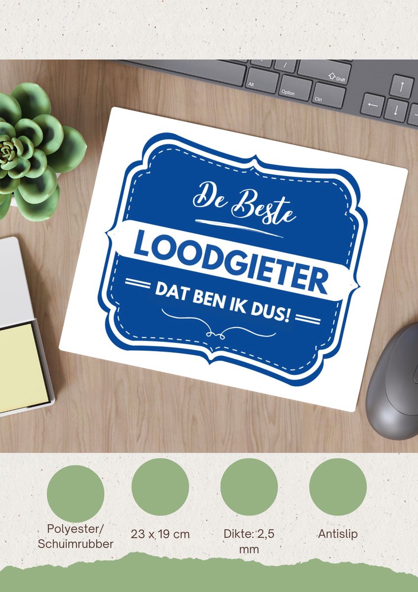 Akyol - de beste loodgieter Muismat - Loodgieter - loodgieters - werk - afscheidscadeau - verjaardagscadeau - kado - 23 bij 19 cm