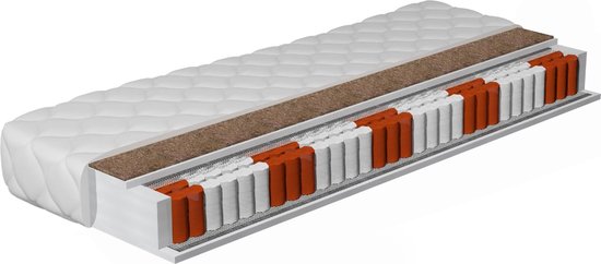 Meubella - Matras Felix - Pocketvering 7 zones met kokos - 140x200 cm