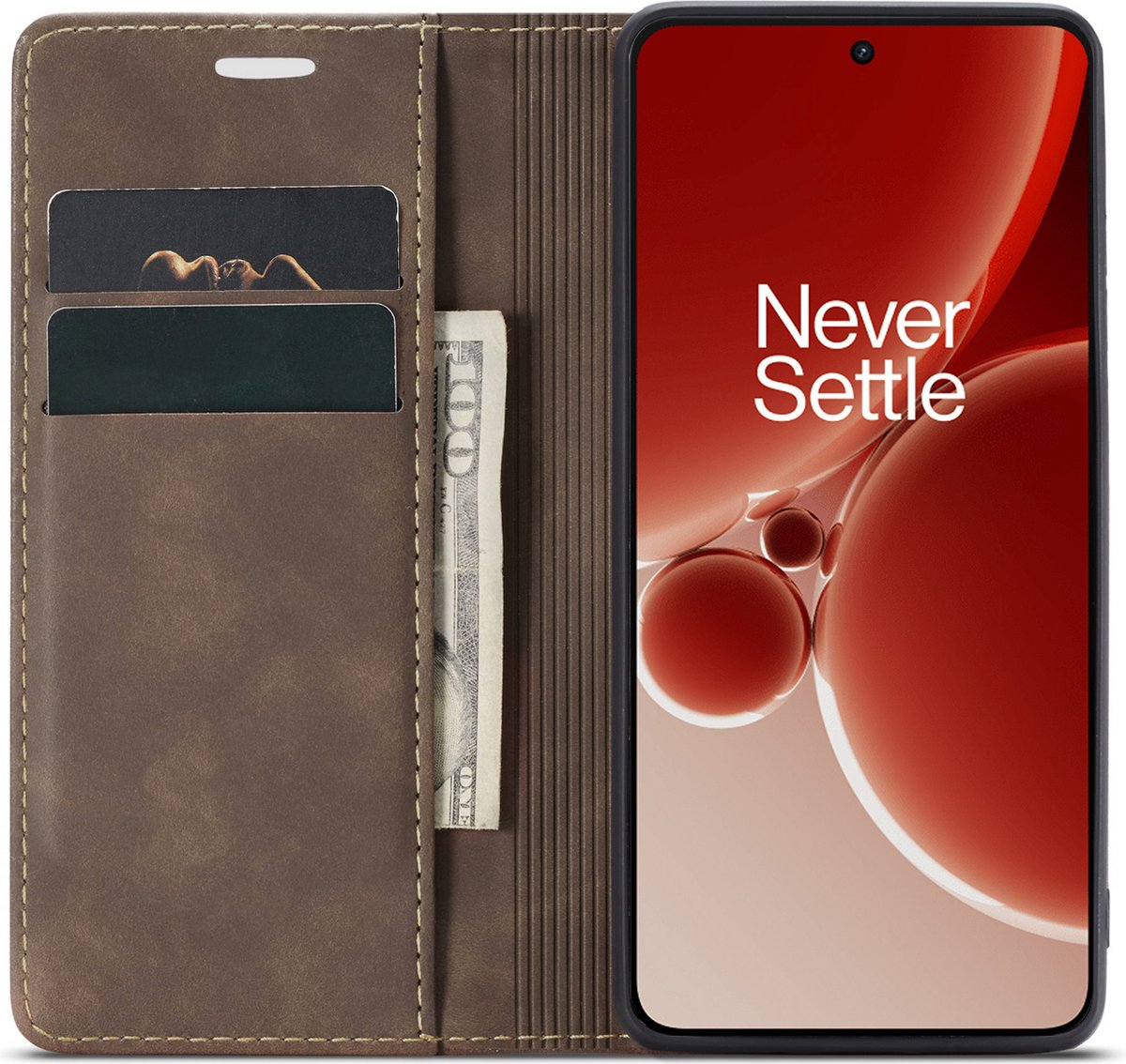 ProGuard OnePlus Nord 4 Wallet Hoesje Vintage Leder Bruin