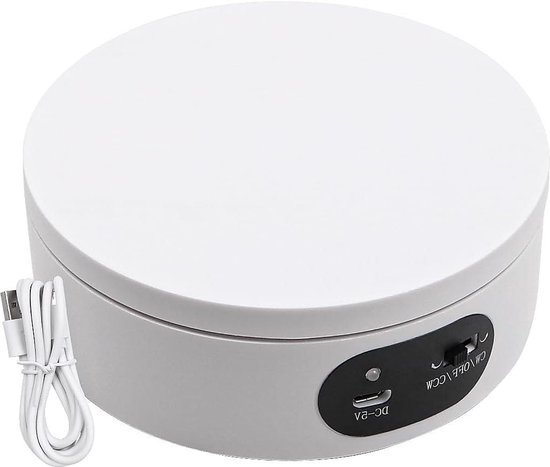 Leadleds Gemotoriseerde Fotografie Draaitafel, 7,7 inch Zwarte Hoogste Spiegel USB en Batterij Werkende Roterende Display Stand voor Product Display, Video Schieten Leadleds Gemotoriseerde Fotografie Draaitafel, 7,7 inch Zwarte Hoogste Spiegel USB en Batterij Werkende Roterende Display Stand voor Product Display, Video Schieten