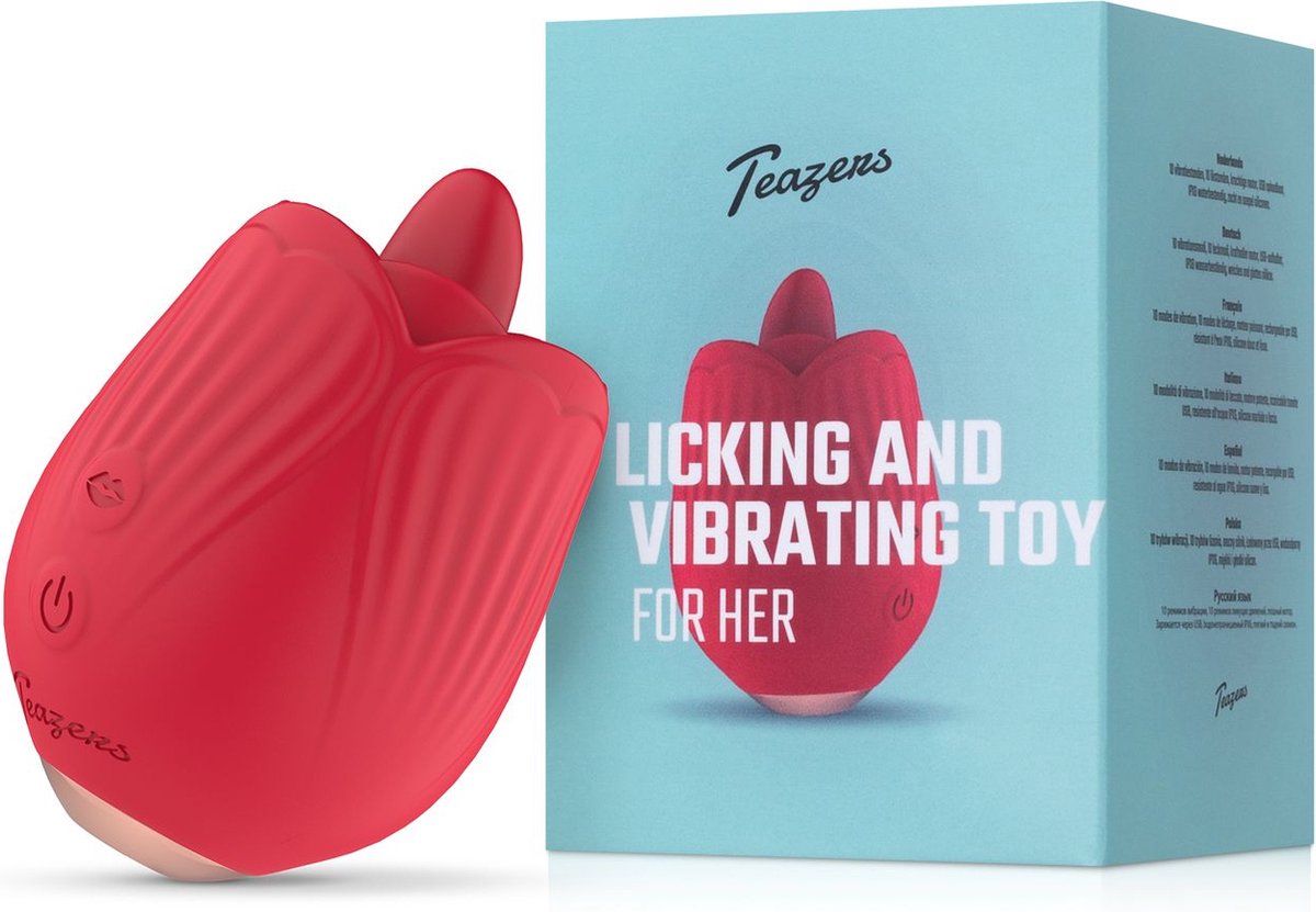 Goedkoopste Teazers - Roos Vibrator - Likken en Vibreren - Vibrators voor Vrouwen - Sex Toys voor Vrouwen - Vibrators - Clitoris Stimulator - Tong Vibrator - Rood