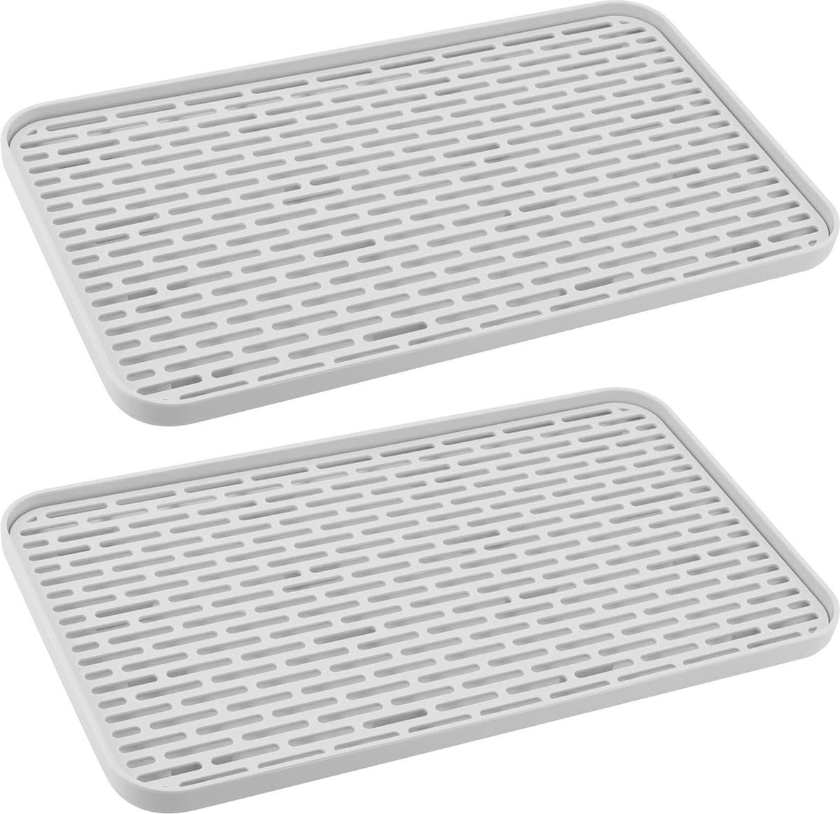 Goedkoopste Afdruiprek met lekbak - Grijs - Voor fruit, beker, mok en kom - Set van 2 afdruiprek met lekbak inklapbaar