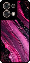 Smartphonica Coque pour Oppo Reno8 5G avec impression marbrée - Coque arrière en TPU design marbre - Violet Rose / Coque arrière adaptée pour Oppo Reno8 5G