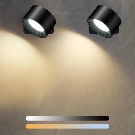 Alinana LED Wandlamp Draadloos, Wandlamp Zonder Boren, 3