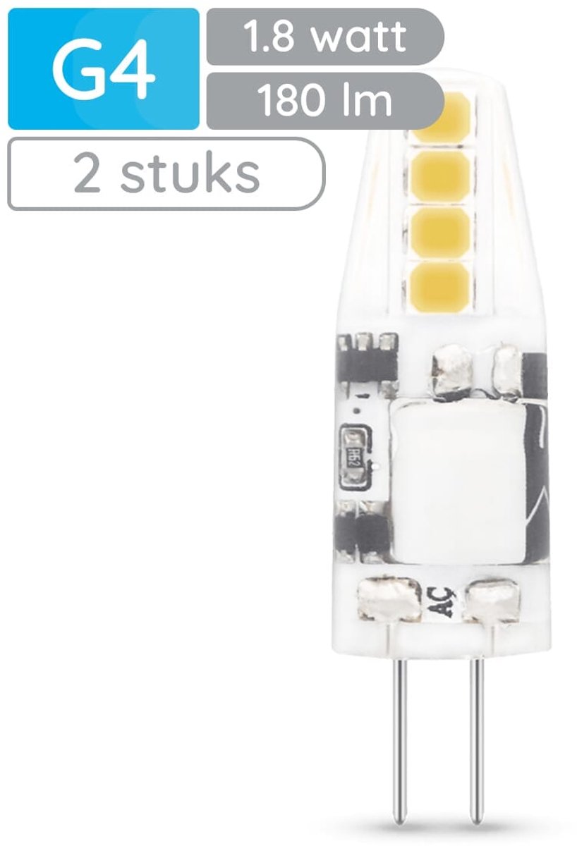Modee LED Lamp G4 - 1.8W 4000K 180 LM 12V - LED Lamp insteek - Wit Licht - 2 stuks